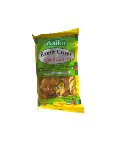 Asiko Exotic Crisps Ripe Plantain (Unsalted)